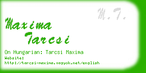 maxima tarcsi business card